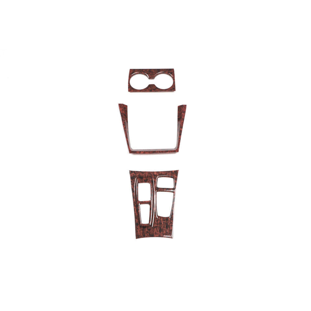 Inner Gear Shift Water Cup Frame Cover Trim for BMW X5 2008-13 Brown Wood Grain