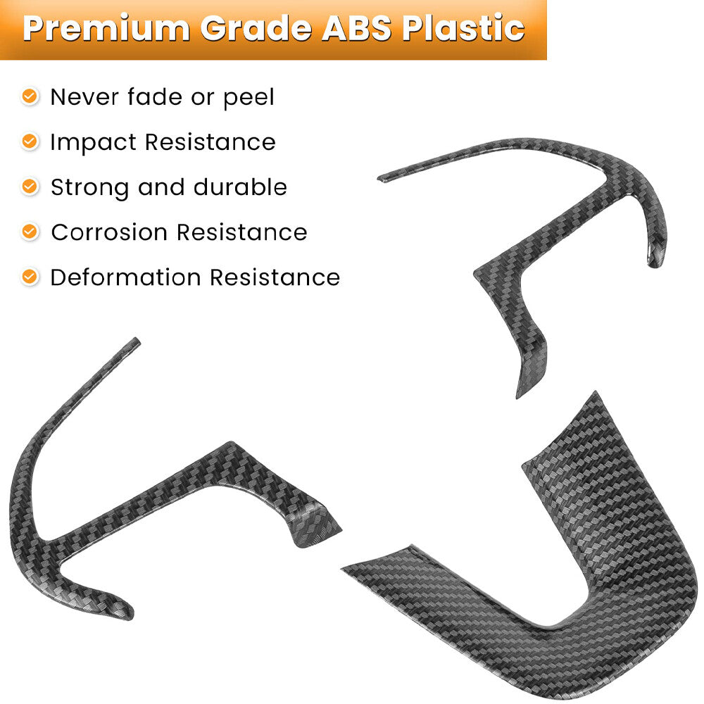 Carbon Fiber Steering Wheel Cover Trim Decor for Dodge for Challenger Charger 2015+