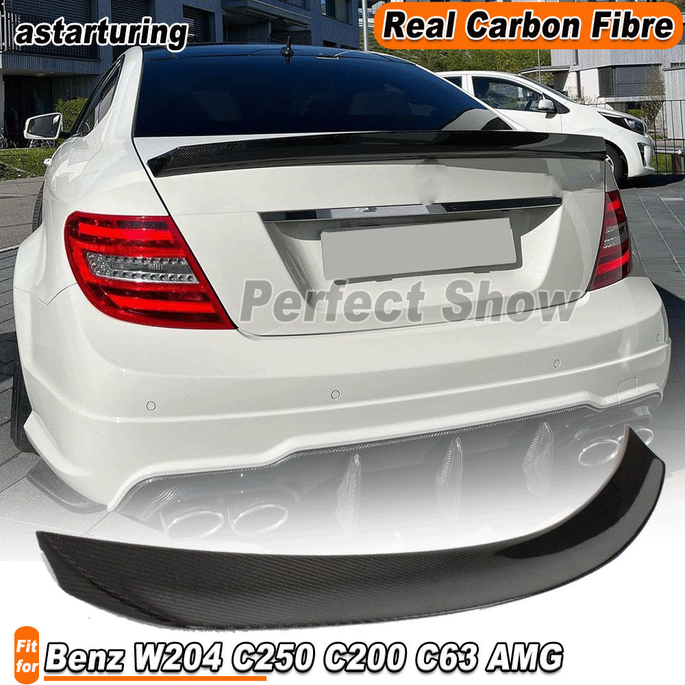 for Mercedes W204 C250 C200 C63 2008-13 REAL Carbon Rear Trunk Spoiler Wing