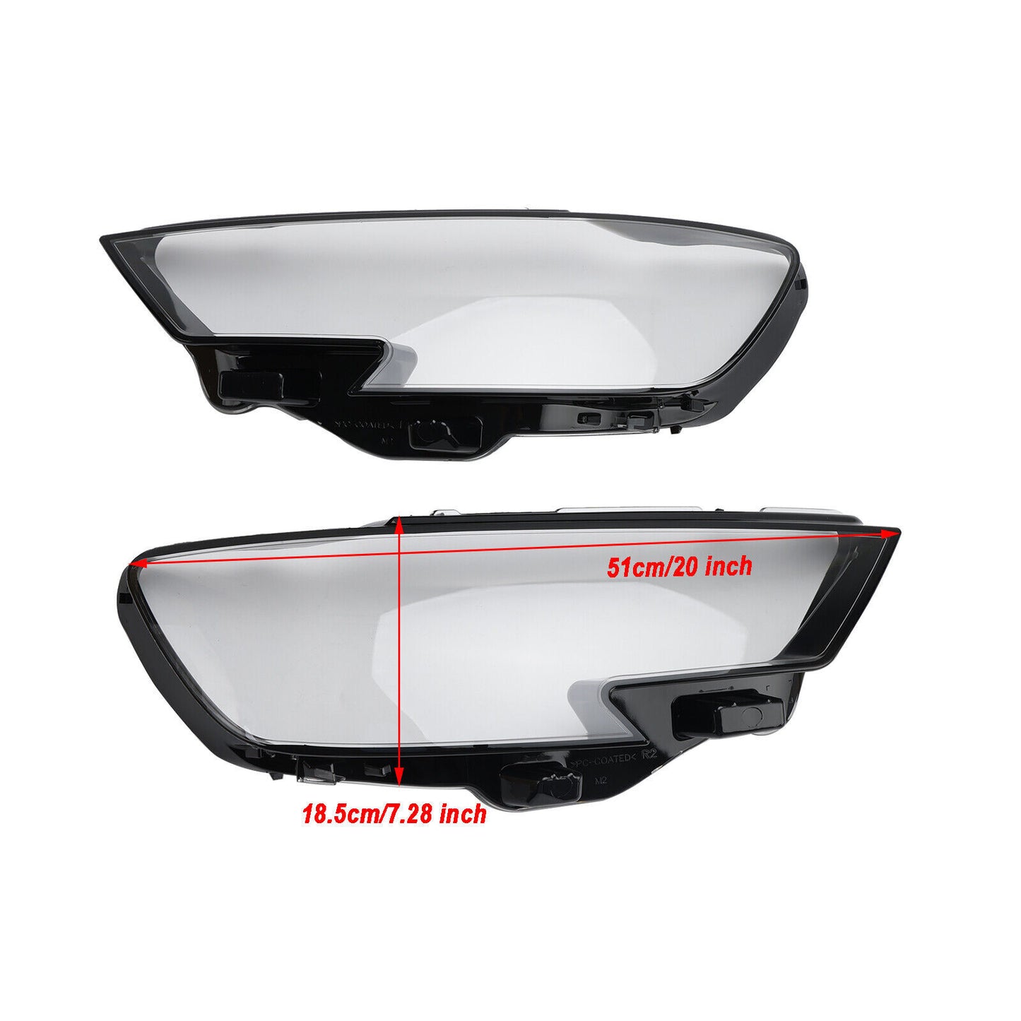 2¡Á F¨¹r for Audi A3 17-20 Scheinwerferglas Linse Scheinwerfer Abdeckung Links+Rechts