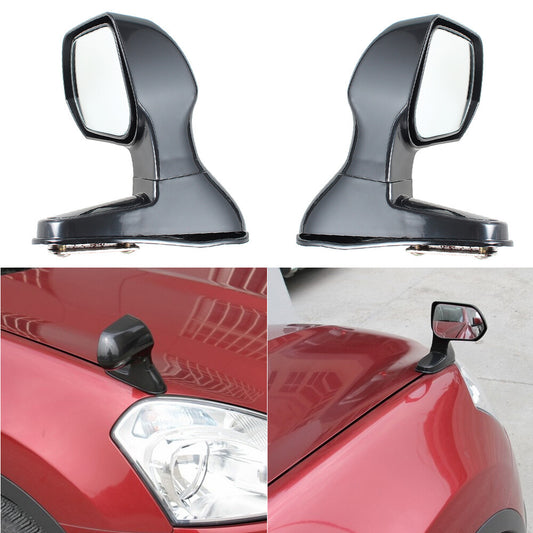2PCS Car Hood Blind Spot SideView Flat Mirror Wide Angle Rear Mirrors SideView