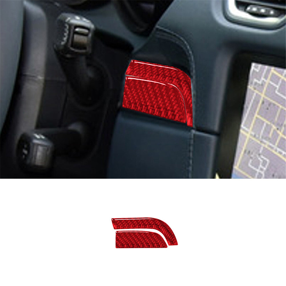 2X Red Carbon Fiber Driver Side Decorative Cover Trim for Porsche 718 2016-2022