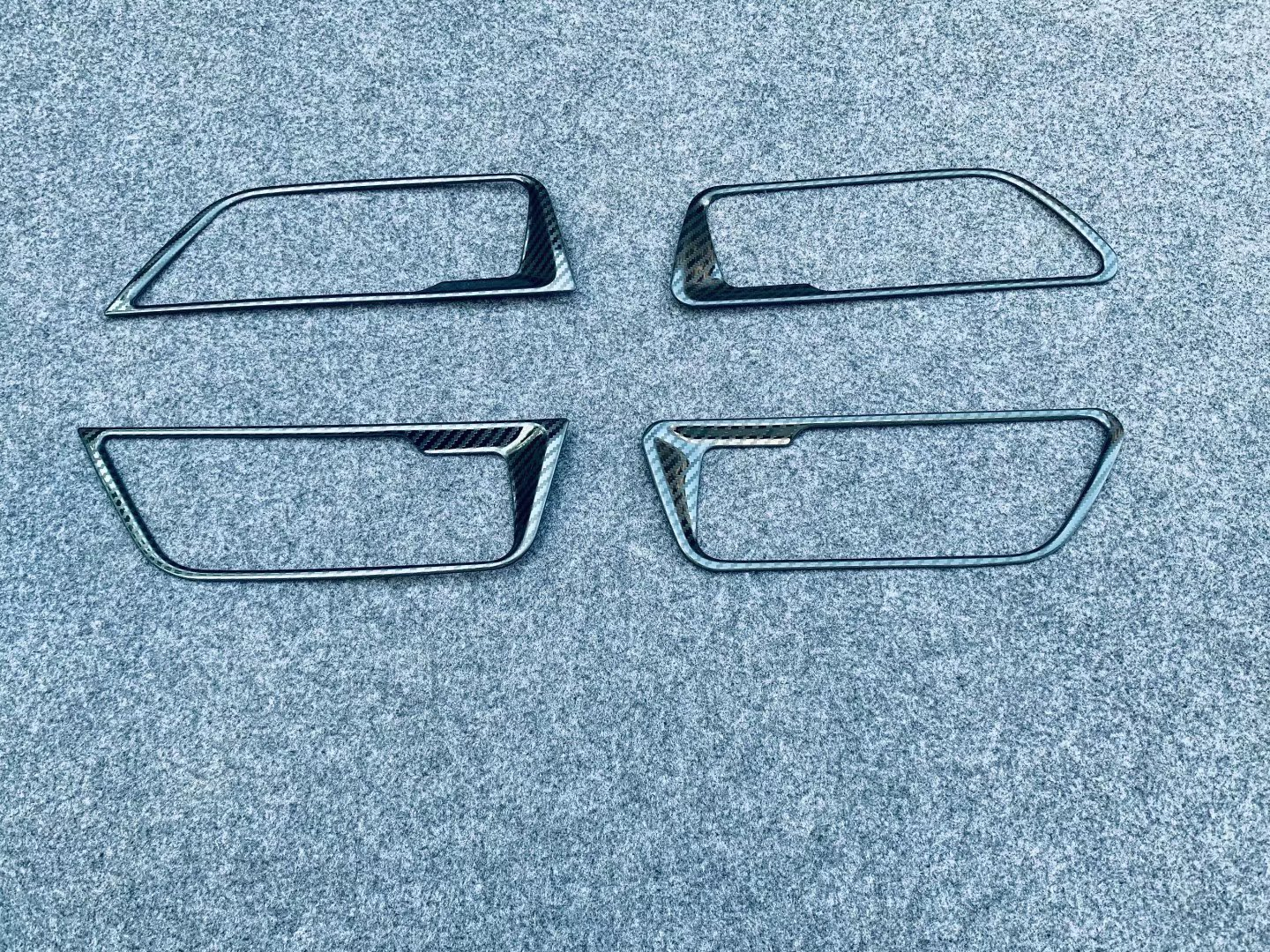 Steel Interior Door Handle Frame Trims Carbon For 2020-2023 for Toyota Harrier Venza