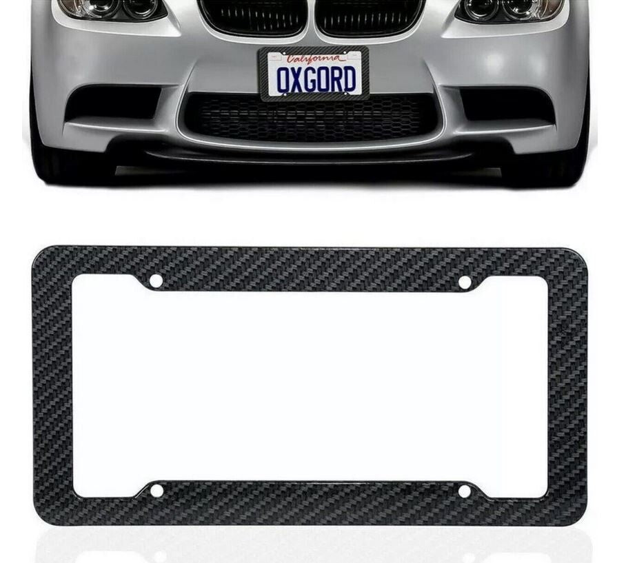 Car license plate frame cap boot trunk black carbon fiber suitable for Volvo