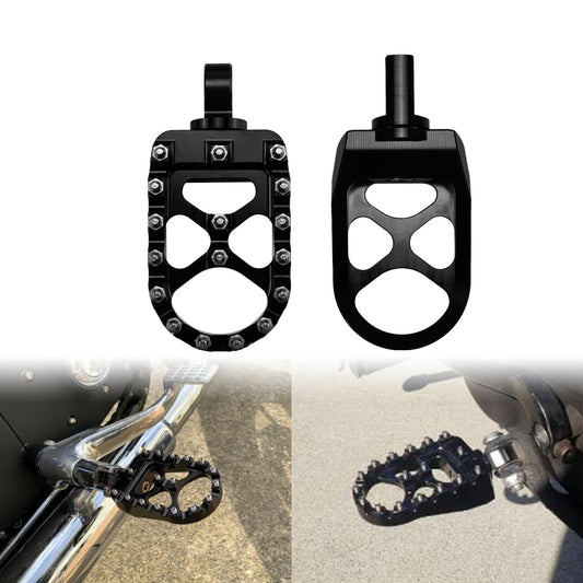 Black Wide MX Style Foot Pegs Rests Pedals Fit for Harley Dyna Sportster Bobber