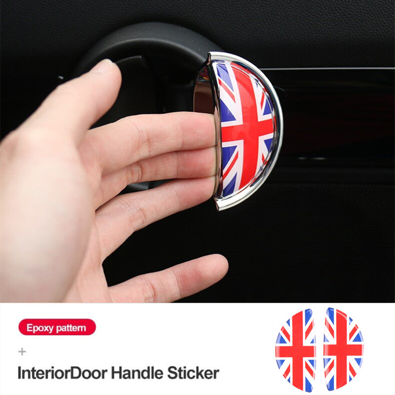 3D Union Jack Front Rear Car Door Handle Sticker for MINI Cooper F54 F55 F60