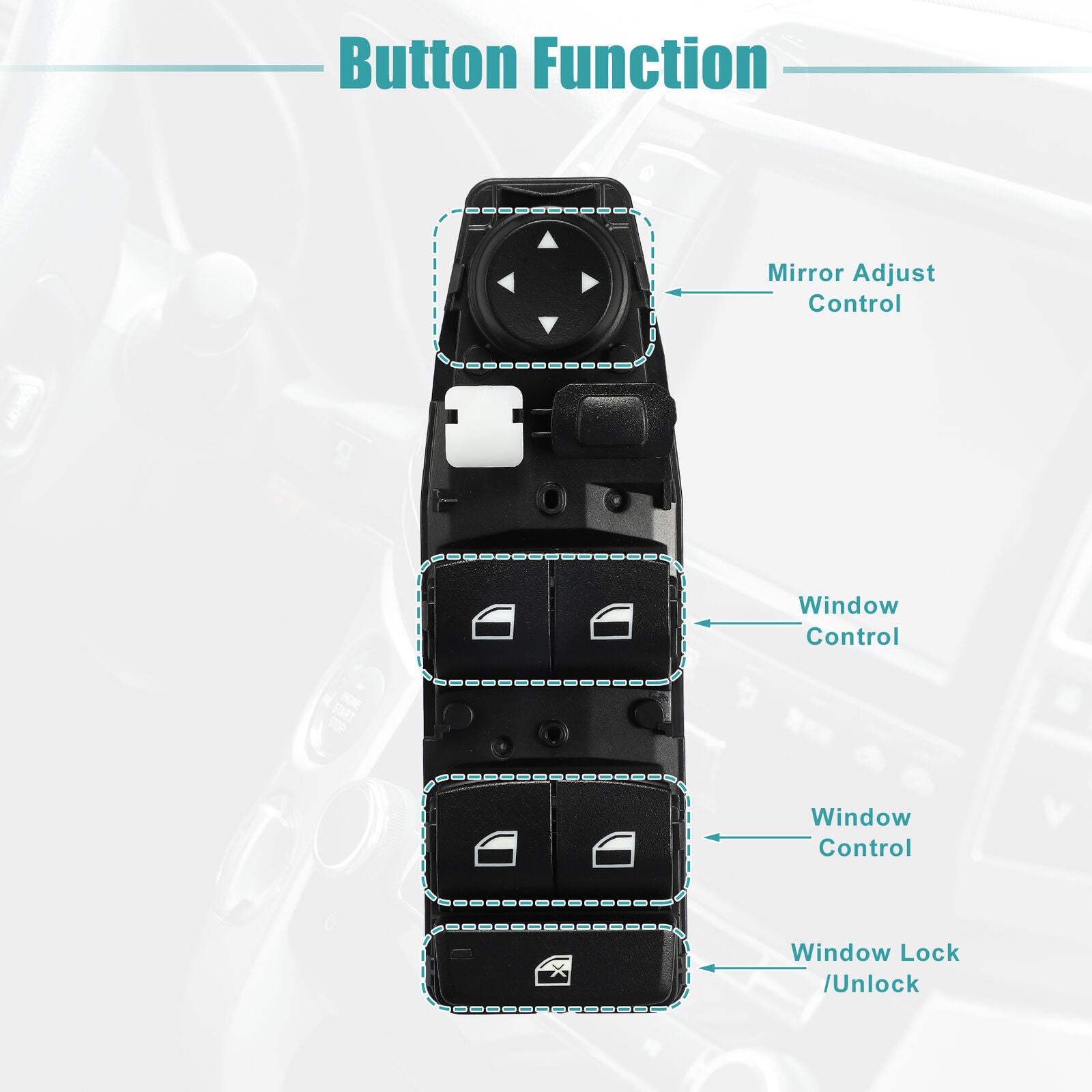 for BMW 320i 2012-2017 61319208108 Power Window Switch Front Left Driver Side 1
