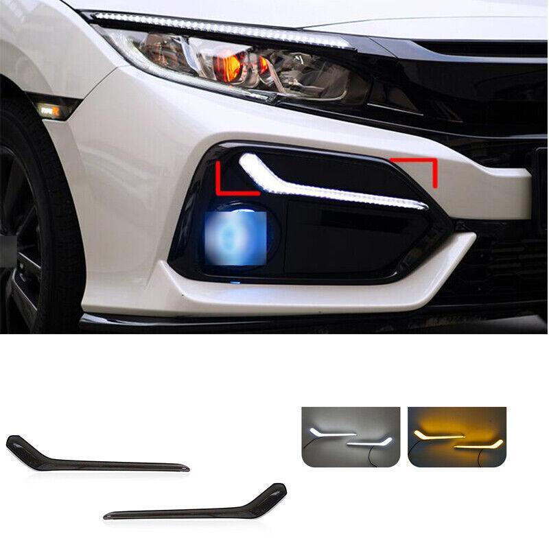 Fit for Honda for Civic Hatchback 17-21 2PCS Led Fog Light Day Running Light L Shape
