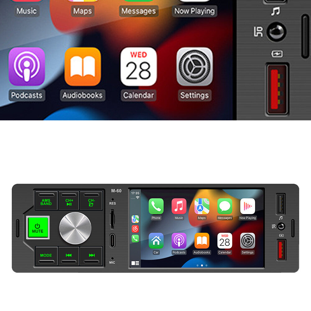 Single Din Bluetooth Car Radio Stereo Receiver IPS Touch Screen MP5 Player USB