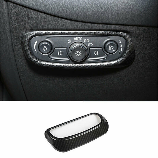 Car Headlight Button Frame Cover Trim Carbon Fiber For Chevry Equinox 2018-2021