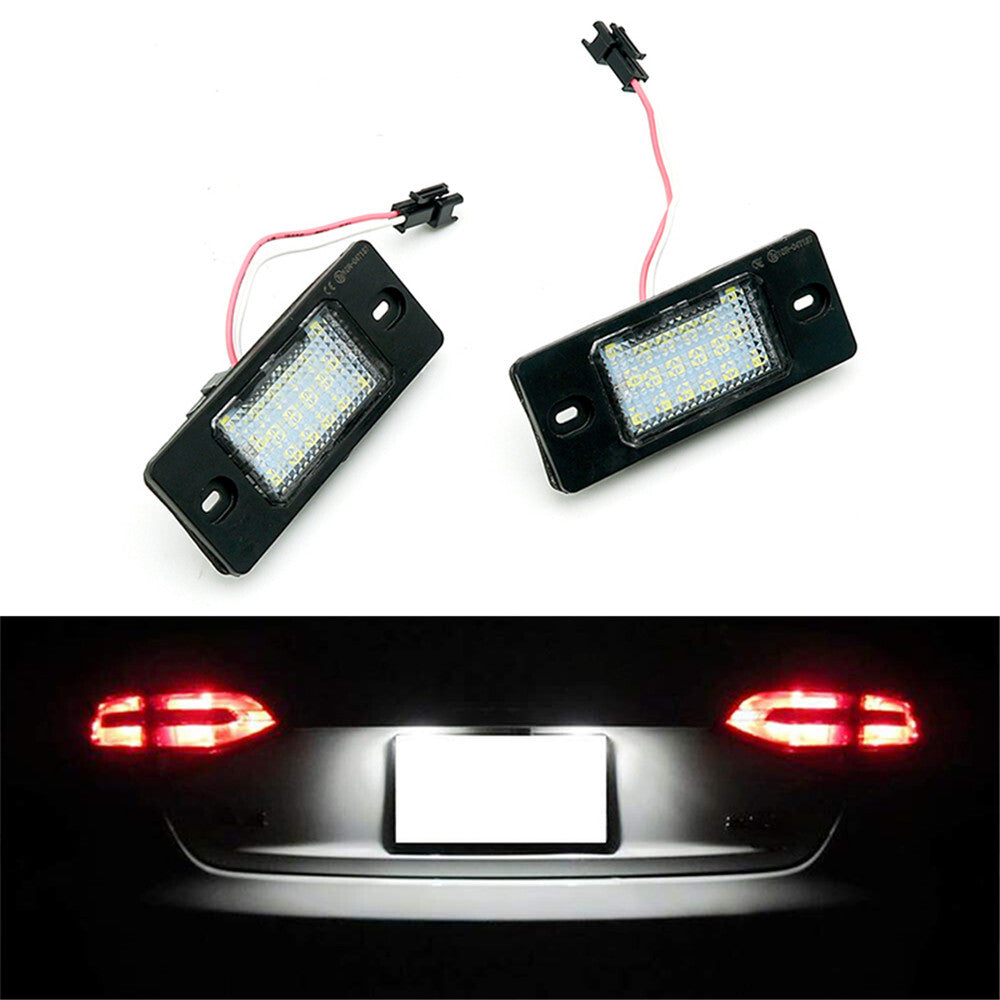 2Pcs Rear LED Number License Plate Light White Lamps for VW Touareg 2003-2010
