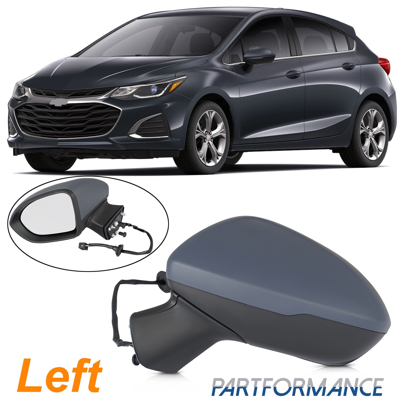 5-pin heated side mirror for 2016-2019 for Chevrolet for Cruze driver's side GM1320542 left