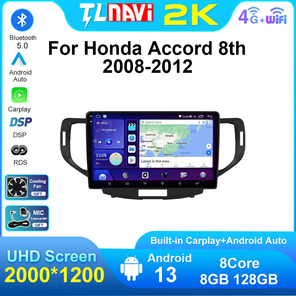 for Honda for Accord 8 Euro Edition 2008-2012 Car Radio GPS Multimedia Player Screen