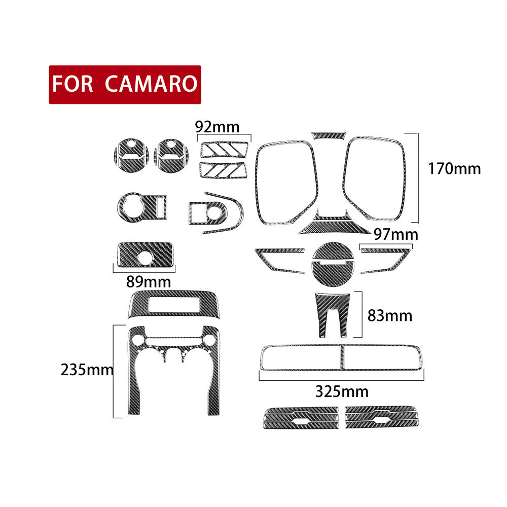 for Chevrolet Camaro 2010-11 Carbon Fiber Interior Full Set Kit Trim Cover 32Pcs