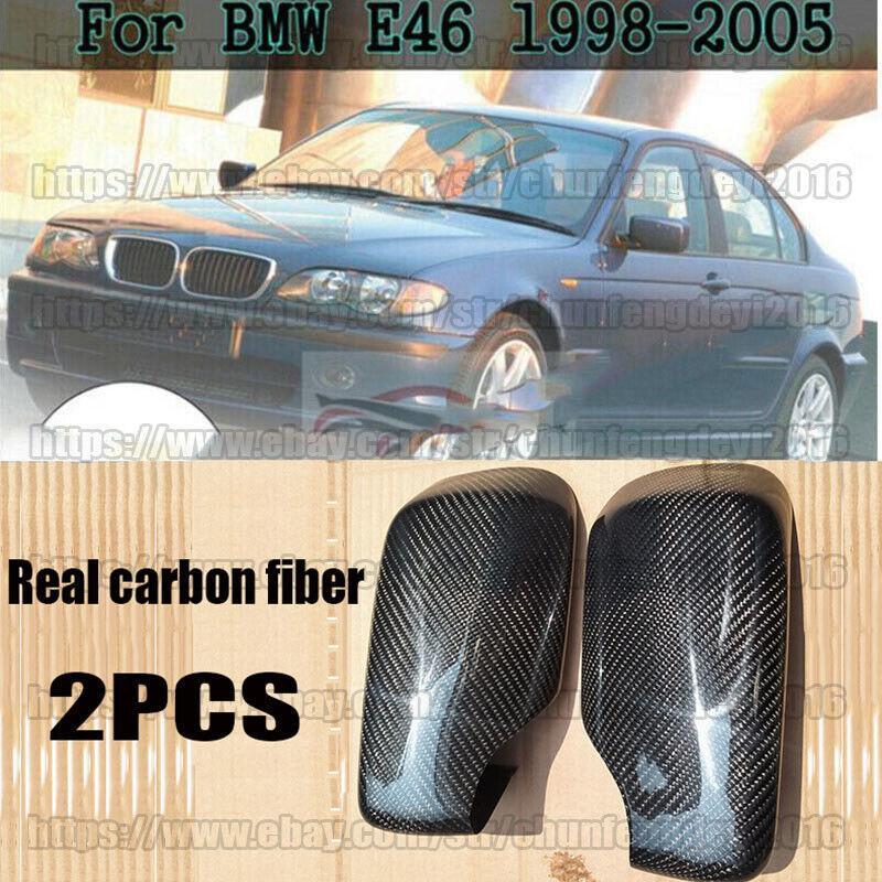 for BMW 3 Ser E46 1998-2006 Add on style carbon fiber auto side mirror cover cap