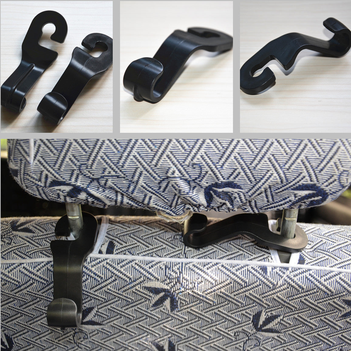 2 Pcs Vehicle Back for Seat Headrest Hanger Holder Hook For Bag Purse Cloth Grocery