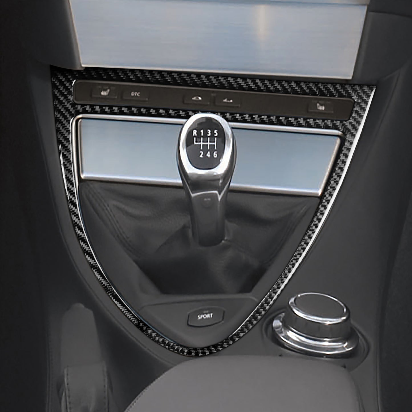 Carbon Fiber Center Console Gear Shift Trim for BMW 6 Series E63 E64 2004-2010