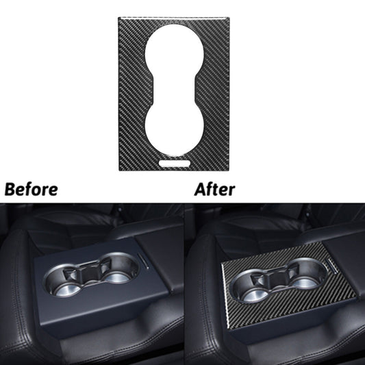 Carbon Fiber Rear Cup Holder Cover Trim For Land for Range Rover Sport 2014-2017