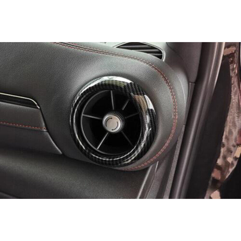 for Chevy Blazer 19-22 Carbon Fiber Console LR Air Outlet Vent Ring cover Trim