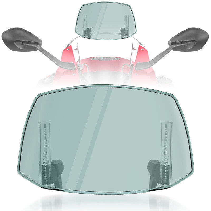 Adjustable Motorcycle Clip On Windshield Windscreen Deflector Extension Spoiler