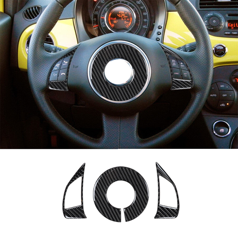 29Pcs Carbon Fiber Interior Full Kit Cover Trim Sticker for Fiat 500 2012-2015