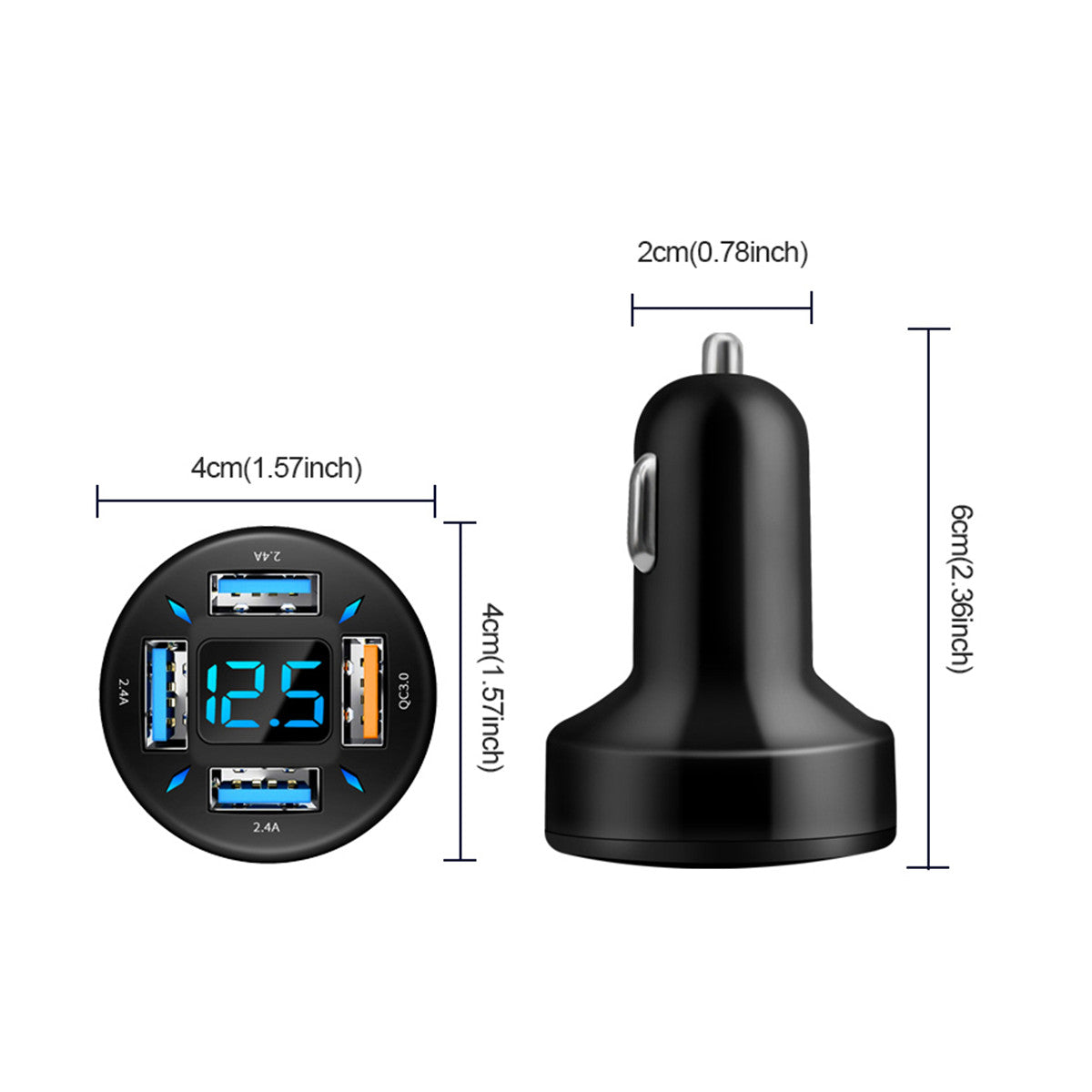 QC3.0 USB Charger Car Charger Phone Fast Charge Cigarette Lighter Socket Adapter