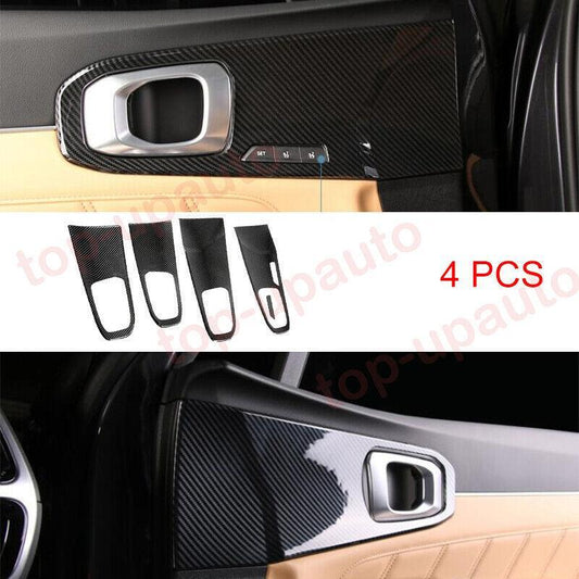 for Kia Sorento 2021-2023 ABS carbon Interior Door Handle Panel Cover Trim 4PCS