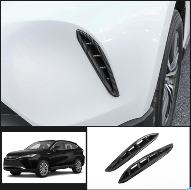 2P Carbon ABS Front Bumper Air Vent Inlet Cover Trims for Toyota Venza 2021-2023