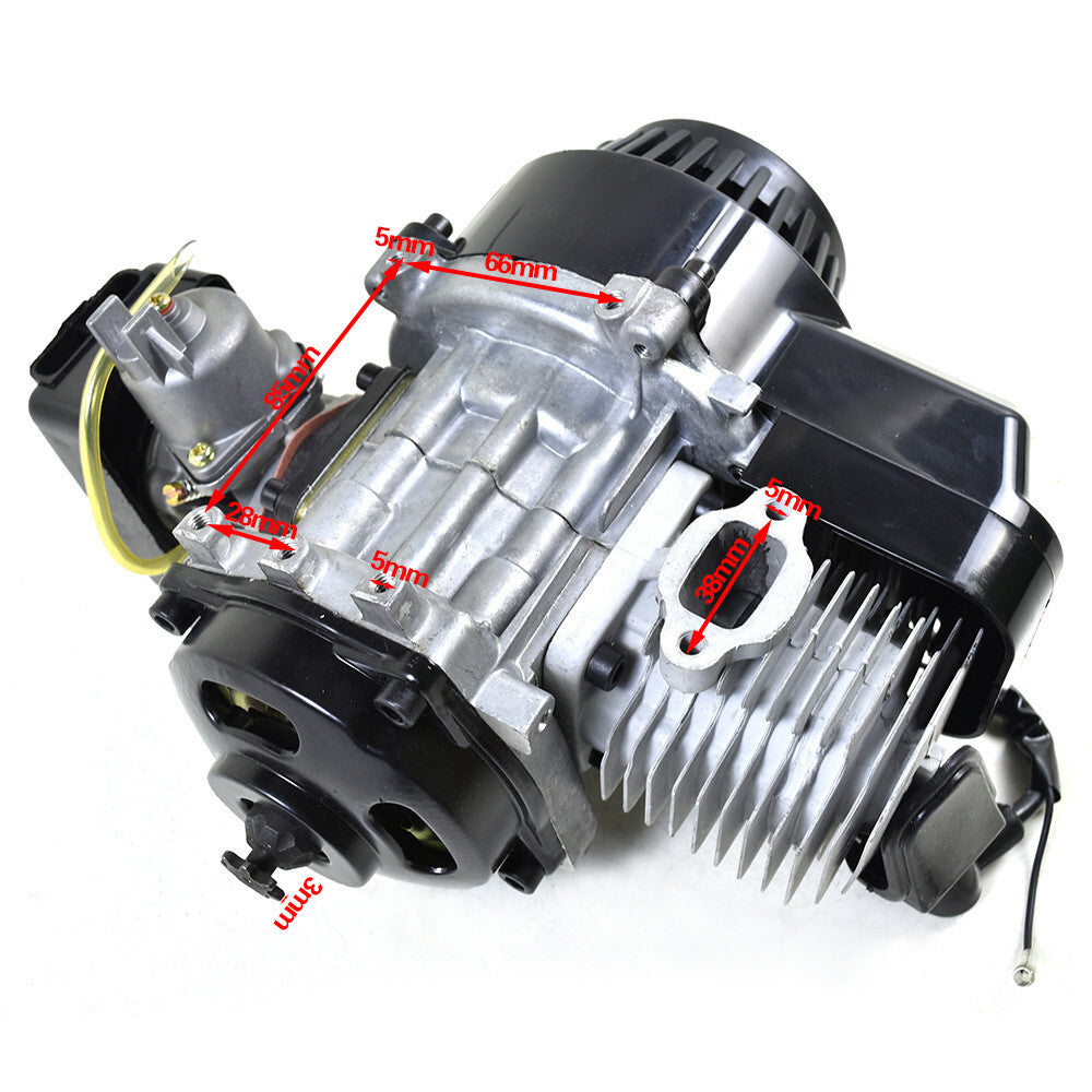 49cc 2-stroke engine, electric motor pull start pocket bicycle, for mini off-road pit bicycle, four-wheel all-terrain vehicle