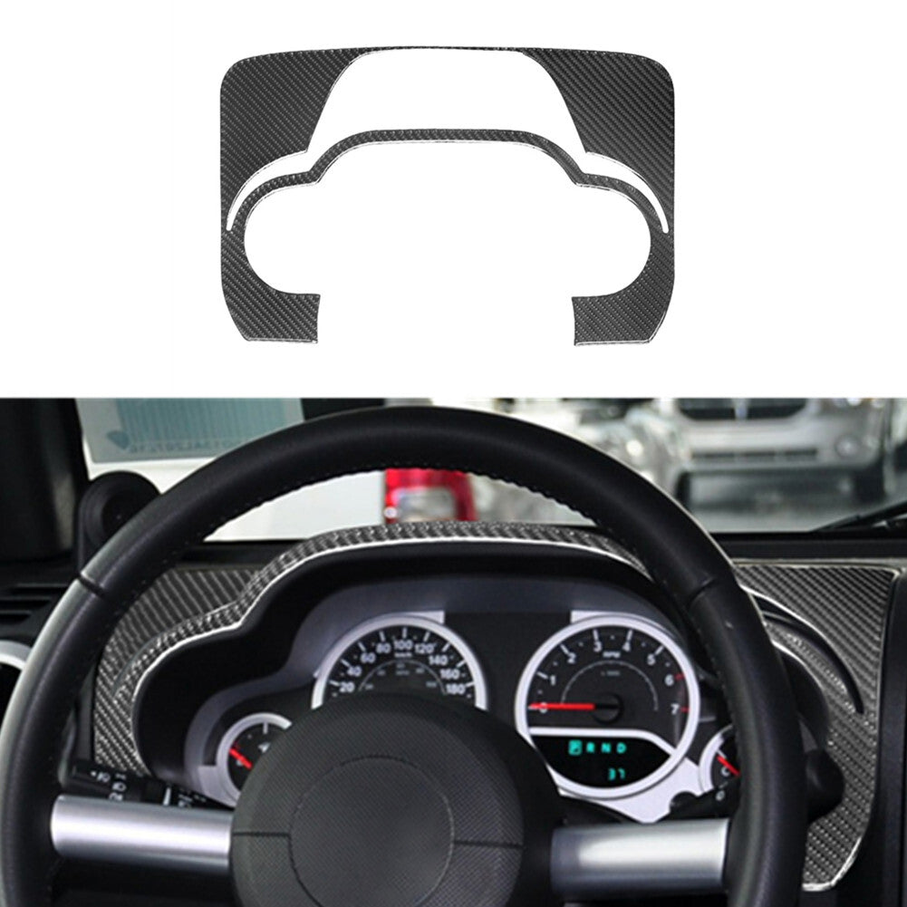 Carbon Fiber Interior Speedometer Frame Cover Trim for Jeep for Wrangler 2007-2010