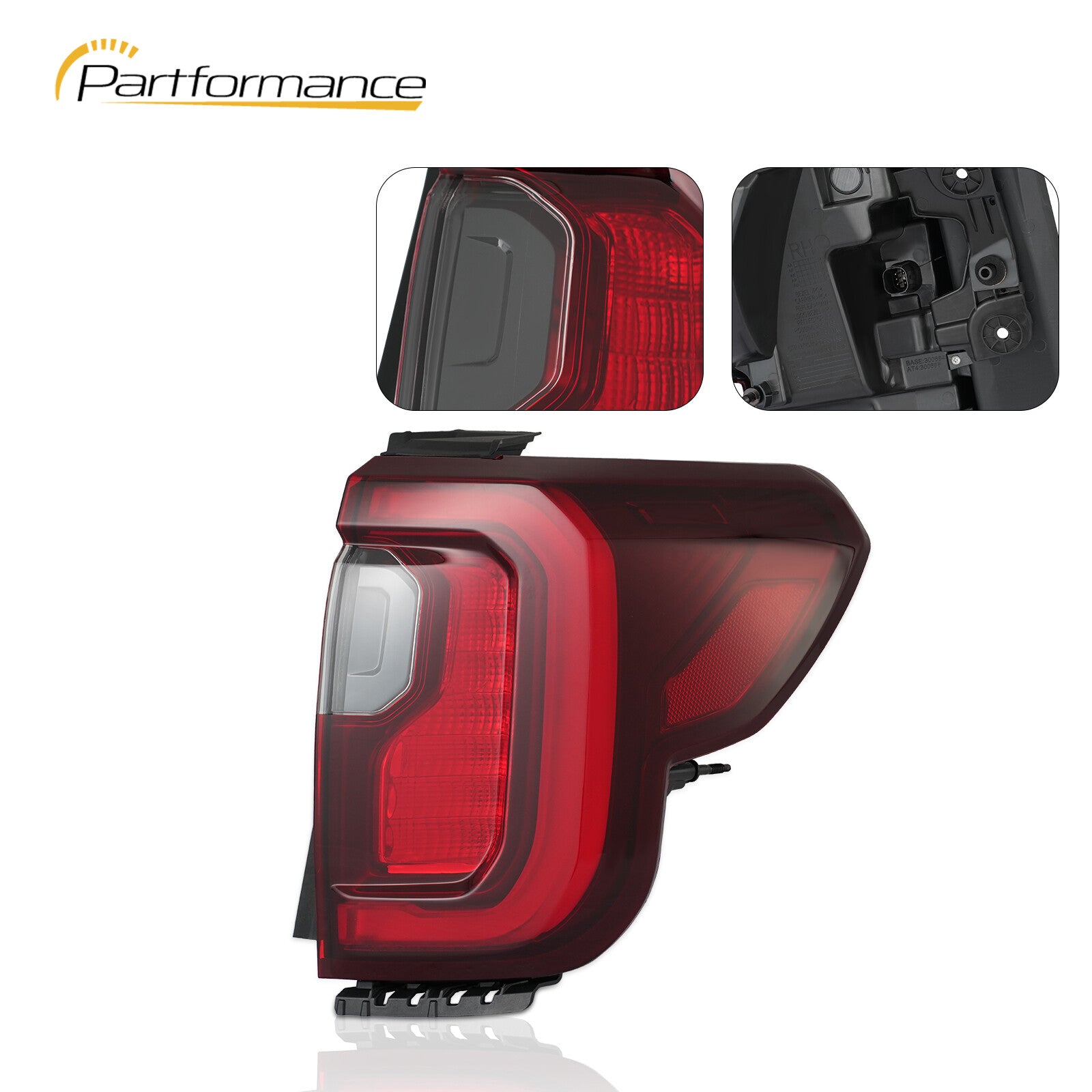 Suitable for 2020-2023 for GMC Acadia AT4 with black trim LED taillights and brake lights on the right side.