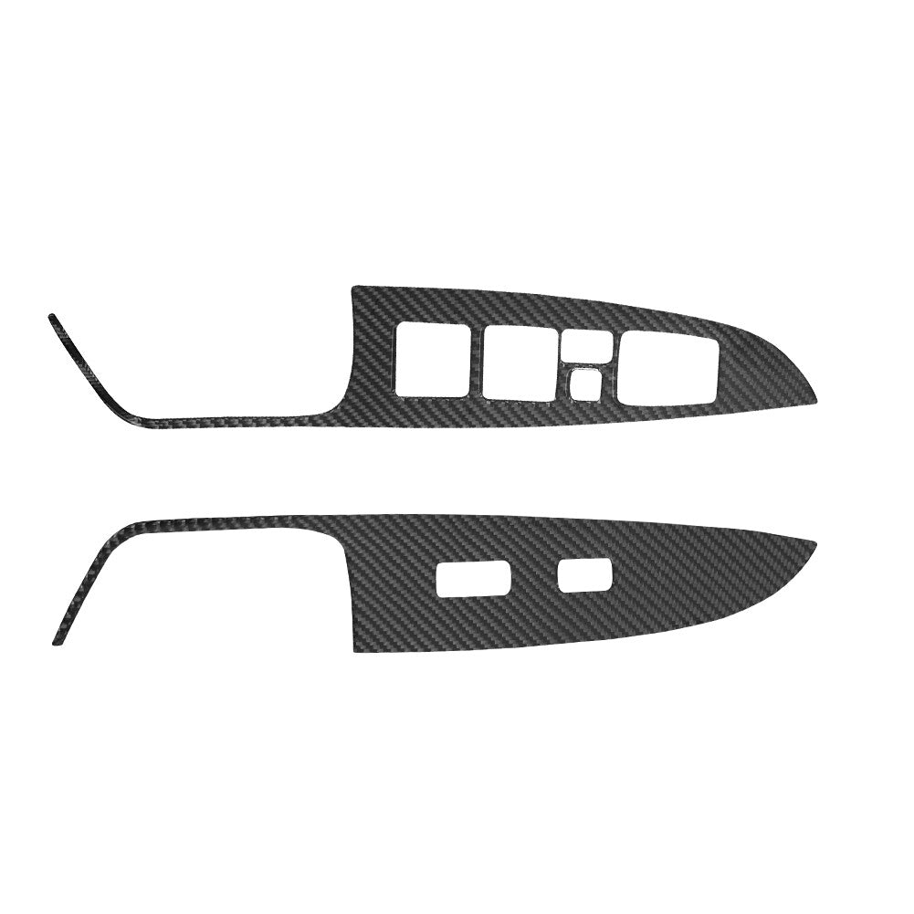 2Pcs Carbon Fiber Front Door Window Control Cover Trim for KIA Cadenza 2014-2016