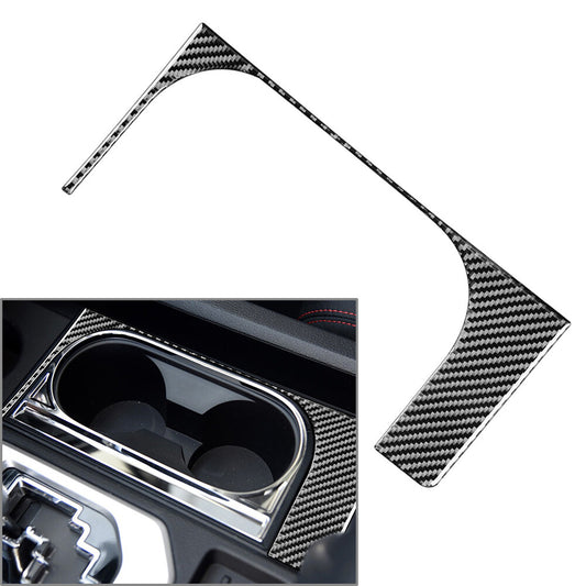 LHD Carbon Fiber Center Console Water Cup Holder Cover for Toyota Tundra 2014-21