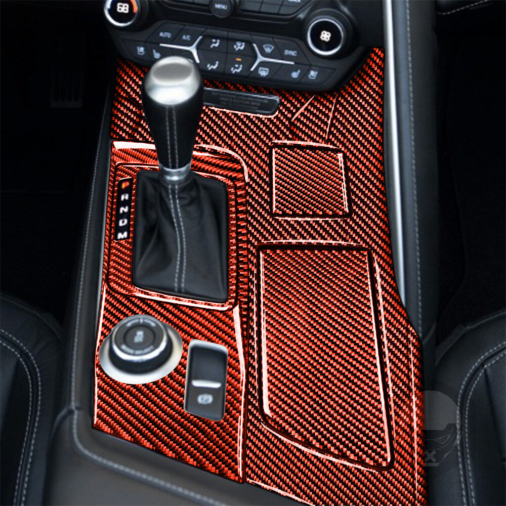 for Chevrolet for Corvette C7 2014-19 Red Carbon Gear Shift Water Cup Holder Trim¡Á11