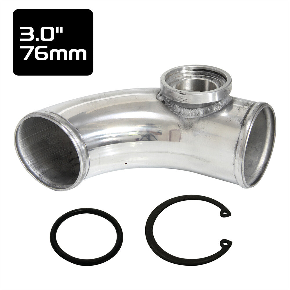 90 degree 3 76mm SSQV SQV Blow Off Valve Adapter BOV Turbo Aluminum Pipe SL