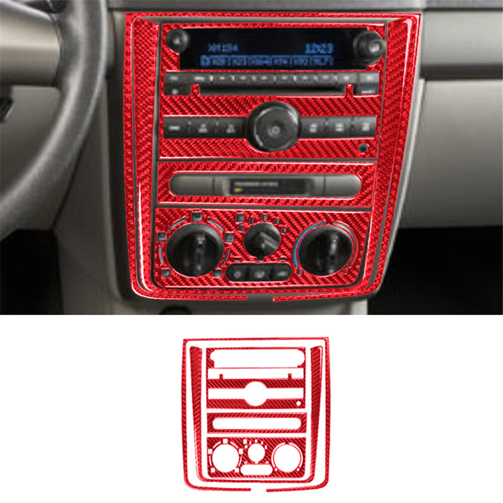 6Pcs Red Carbon Fiber Center Control Cover Type-B for Chevrolet COBALT 2005-2010
