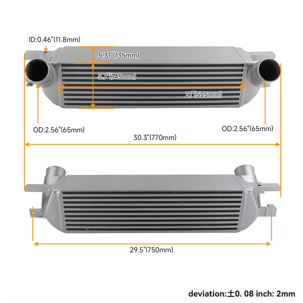 High performance intercooler fits for Ford for Mustang 2.3L EcoBoost 2015-2020 Silver
