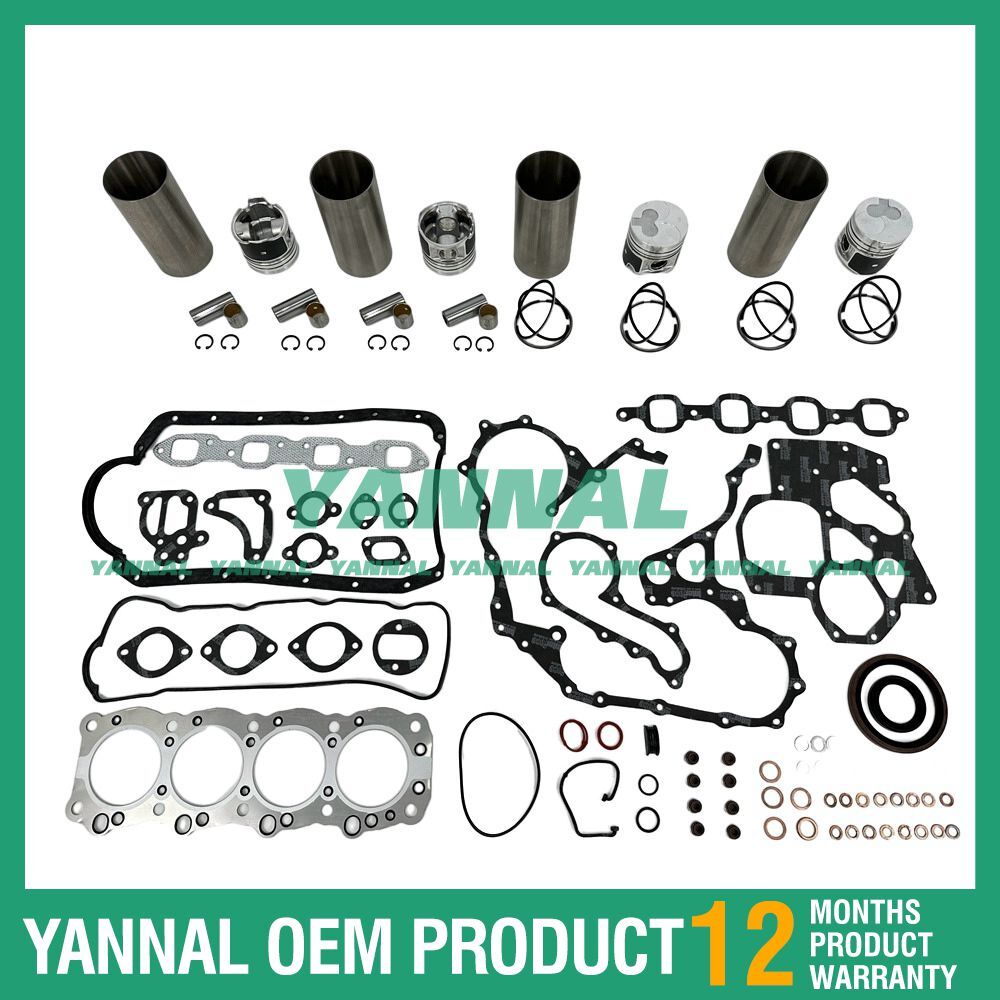 4-piece overhaul kit with washers for Isuzu 4FB1 Iseki TL3700 tractors