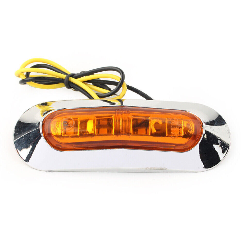 For Car Truck Trailer Pickup 12V 24V 1x Yellow 4 LED Side Clearance Marker Light