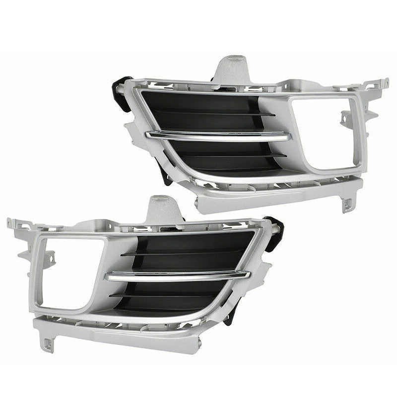 A pair of chrome-plated front bumper fog light protectors for Mazda 6 2009-2010.