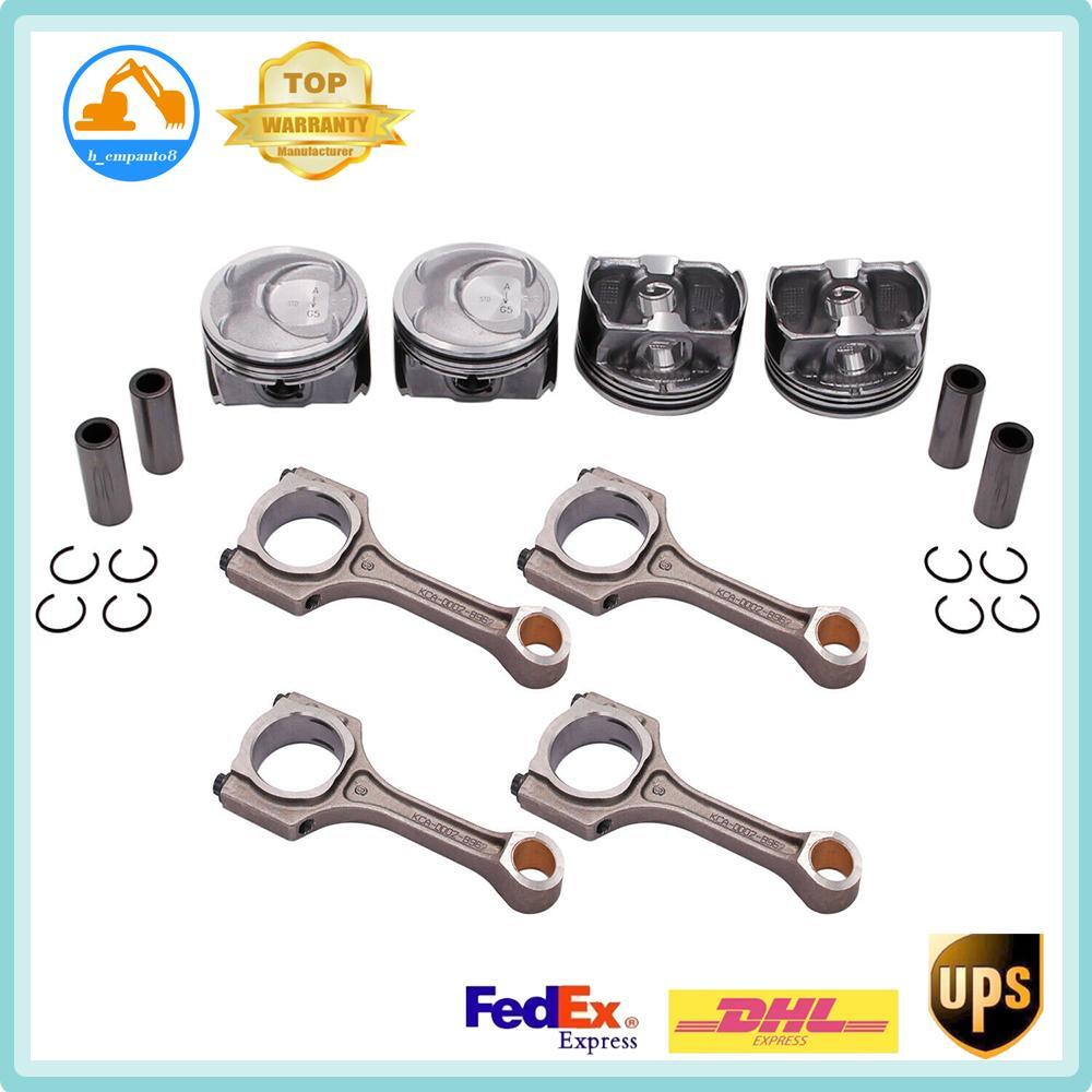 4x Connecting Rod +Piston Kit for Hyundai Sonata for Kia 11-13 Sorento Optima 2.4L