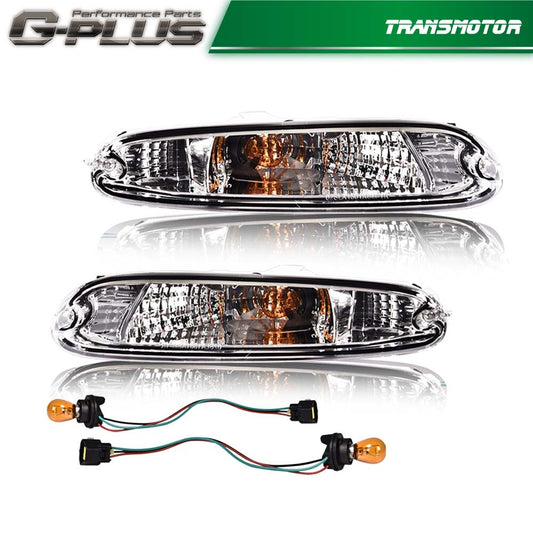 Suitable for 1990-1997 MX-5 Miata, transparent lens front bumper signal lights (pair with bulbs)