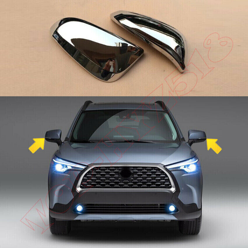 for Toyota for Corolla Cross 2022-2023 Chrome Side Door Rearview Mirror Cover Trim2