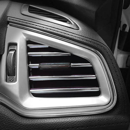 Molded decorative strips for Audi car air conditioning sockets, silver, 10 pieces