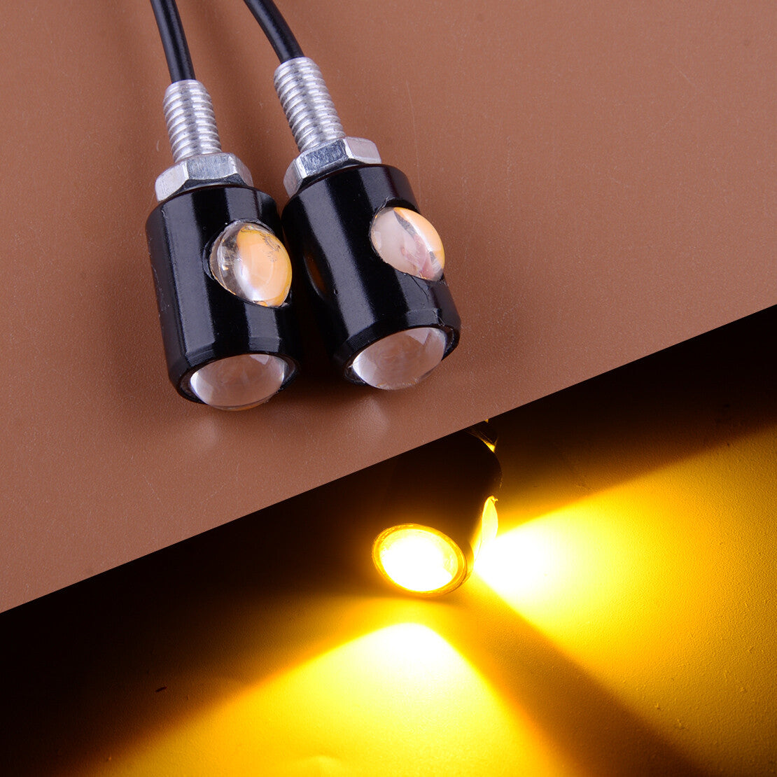 2-Piece for Mini Bolt LED Motorcycle Turn Signal Indicator Flashing License Plate Light