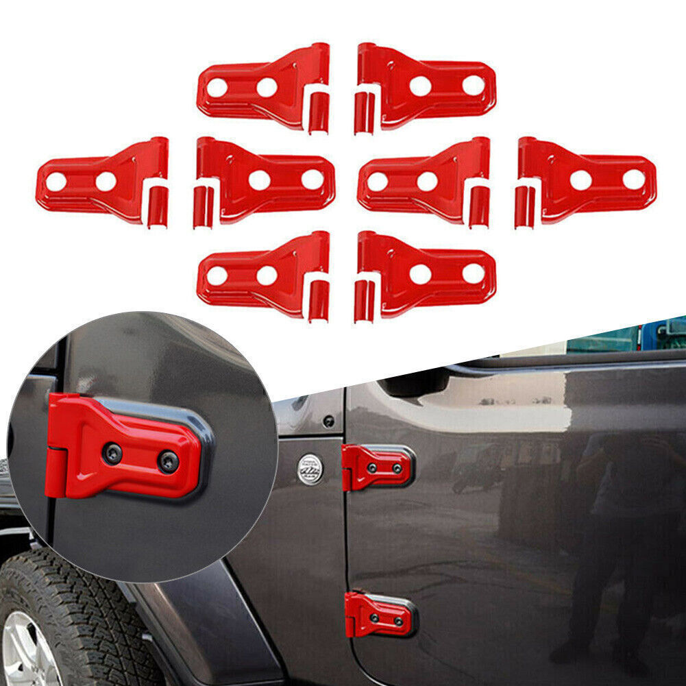 8x Red Car Door Hinge Trim Cover Fit 2018 for Jeep for Wrangler JL 4-Door Accessories