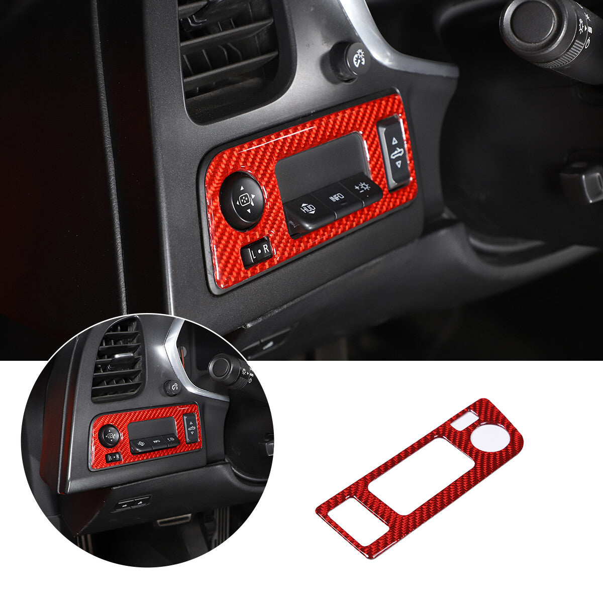 Carbon fiber window lift switch button cover trim for Corvette C6 2005 - 2013