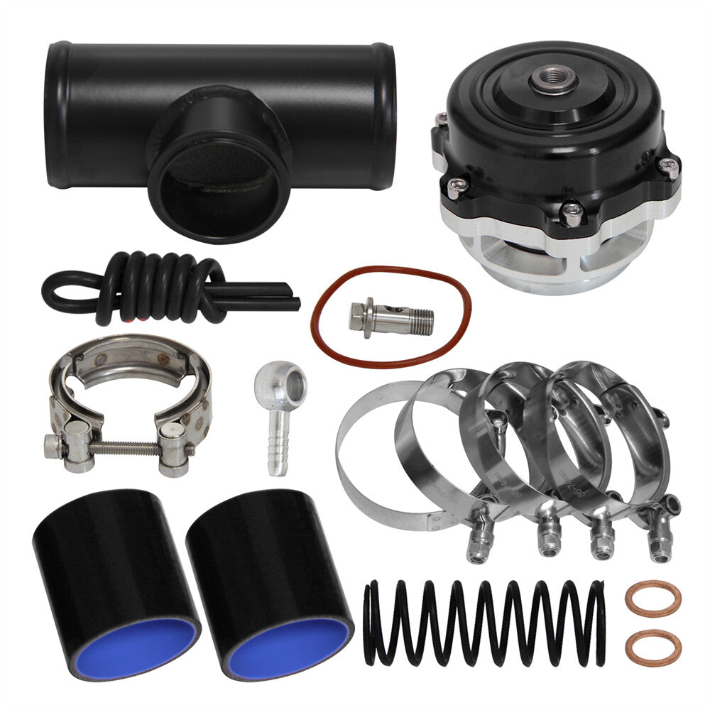 50MM 35PSI Boost V-Band Turbo Blow Off Valve BOV + 2.5'' Flange Pipe Hose Kit