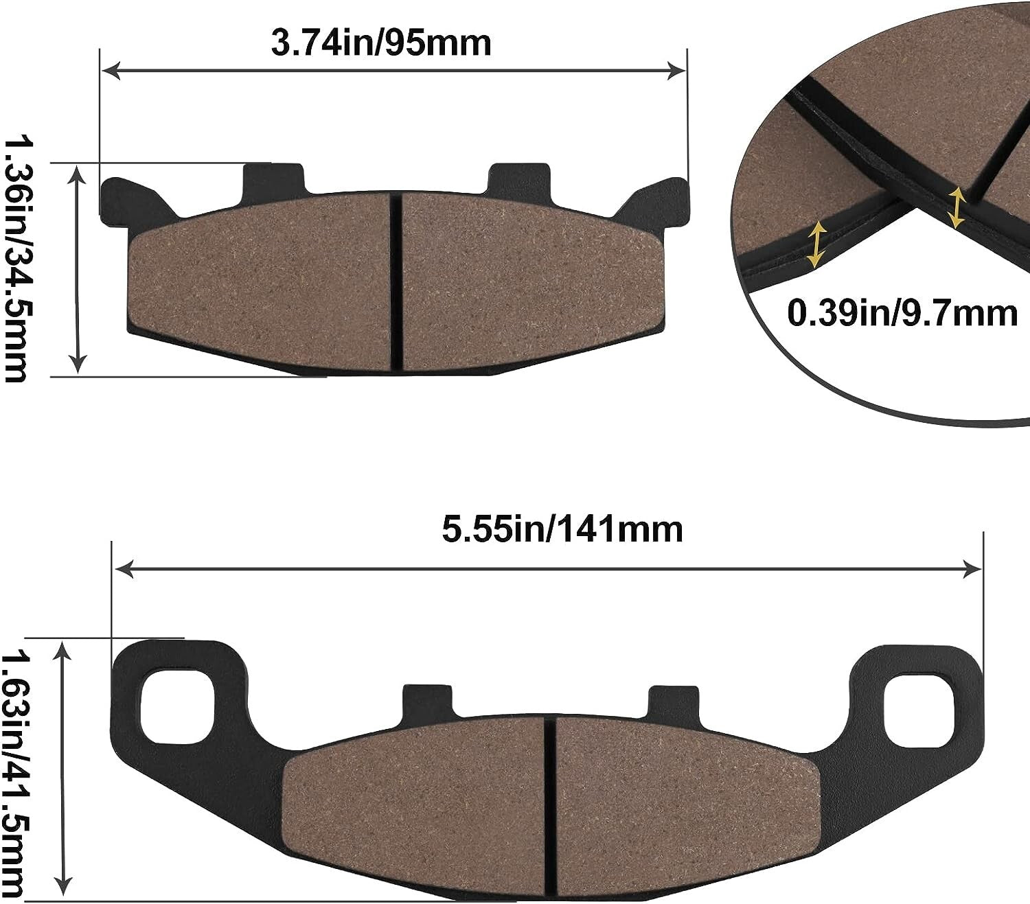 Brake Pads for KAWASAKI GPX 250 R,KLE 250 A3/A5/A6,ZR 250 A1-A5,ZL 400 D1/D2