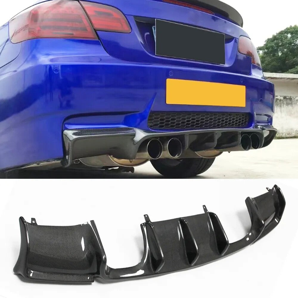 for BMW E92 E93 E93 M3 V STYLE FULL SIZE REAL CARBON FIBER REAR BUMPER DIFFUSER
